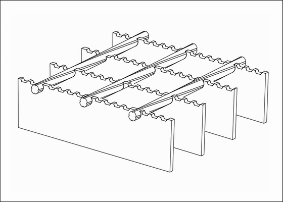 中国 屋外階段踏面のための亜鉛コーティングの溶接によって鋸歯状にされる鋼鉄格子 サプライヤー