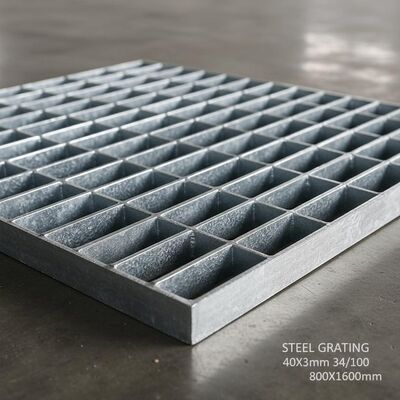 工業用排水溝カバーおよび通路用の溶融亜鉛めっき 40X3mm 800X1600mm スチールグレーティング