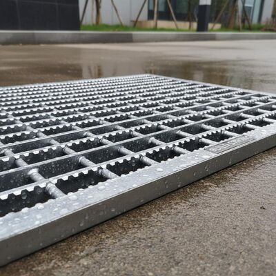 Hot Dipped Galvanized Stainless Steel Grating Serrated Drain Cover High Strength for Outdoor Use